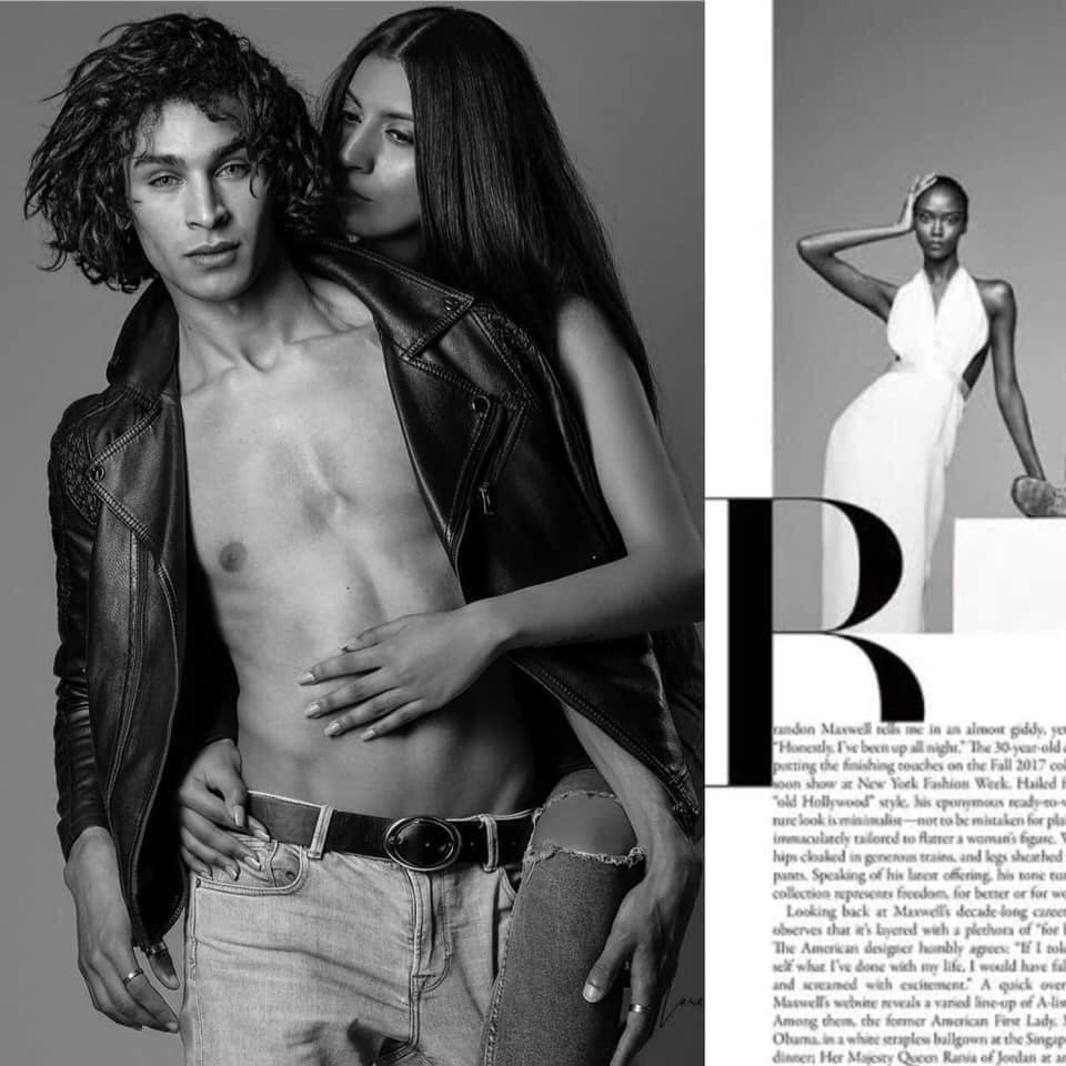 Achraf Taoussi — black and white fashion editorial with model